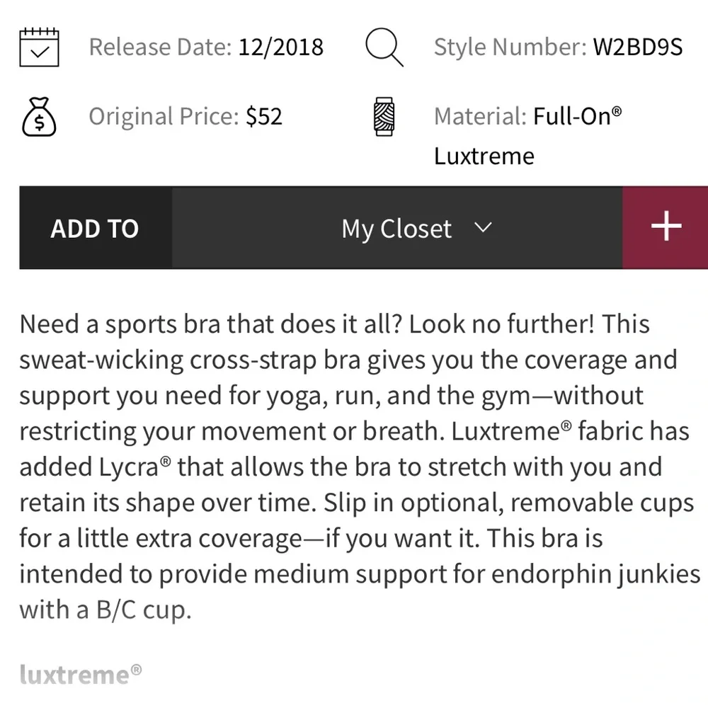 Lululemon Energy Bra in Painted Paisley size 6